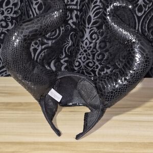 Black Faux Leather Snake Horn Headband